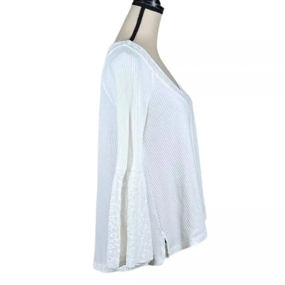Free People Parisian Nights White Eyelet  Top